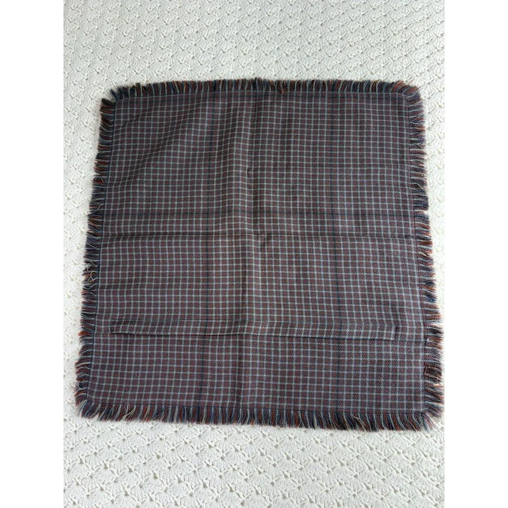 Wool Pillow Sham Checked Lexington Beacon Hill 21” Square Blue Red Tan NEW